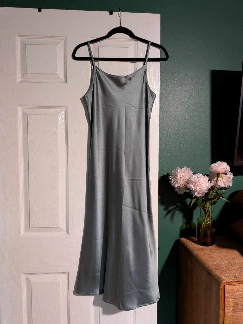 Slip dress with cropped sweater